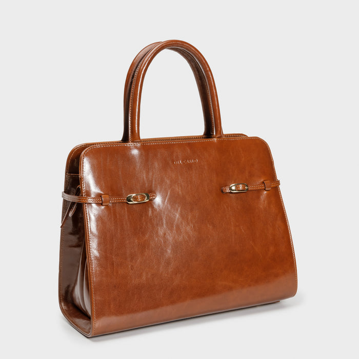 del carlo NANCY - Handbag in tan leather - DEL CARLO