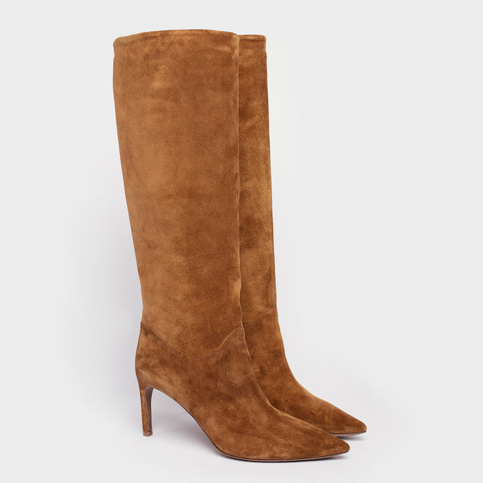 Del Carlo NEX 11422-Stiletto Heel Suede Boots