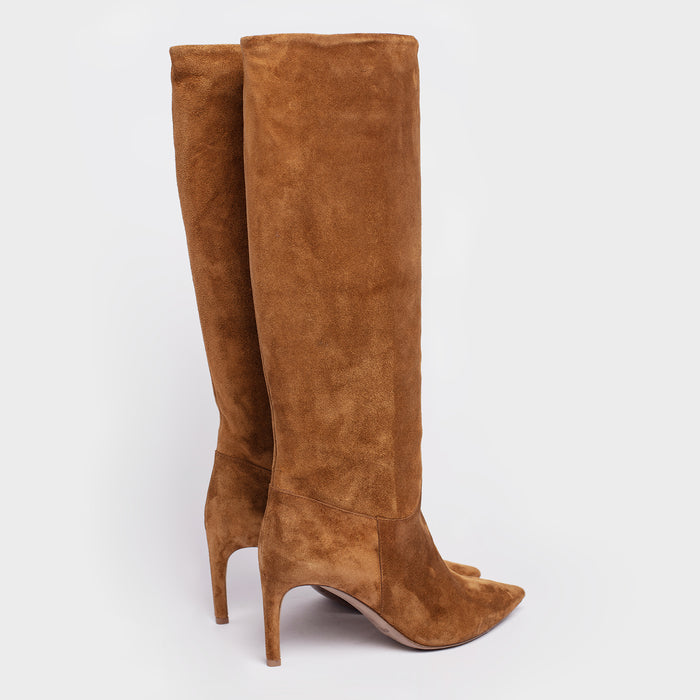 Del Carlo NEX 11422-Stiletto Heel Suede Boots