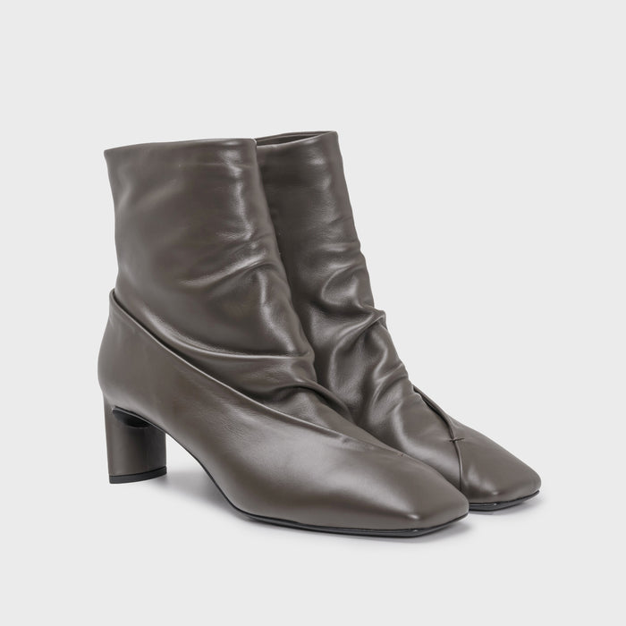 Del Carlo DENIS 11820 - Ankle Boots With Midi Heel In Brown Leather - DEL CARLO