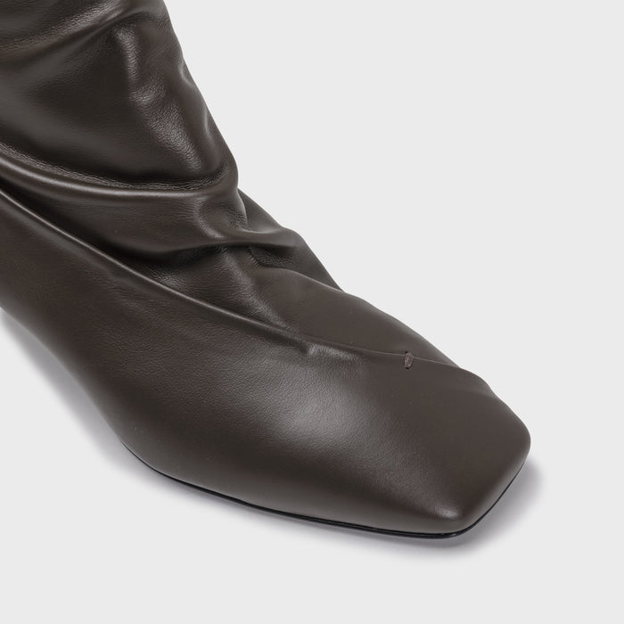 Del Carlo DENIS 11820 - Ankle Boots With Midi Heel In Brown Leather - DEL CARLO