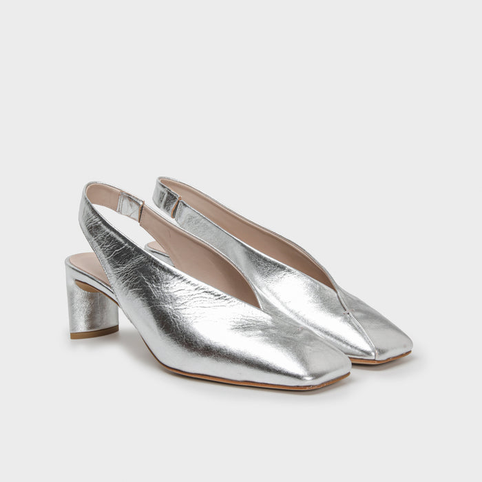 Del Carlo DENIS 11902 - Heeled Slingback Pump In Leather - Del Carlo