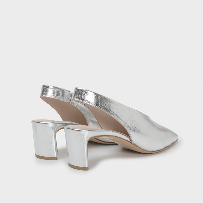 Del Carlo DENIS 11902 - Heeled Slingback Pump In Leather - Del Carlo