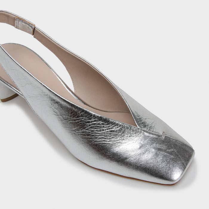 Del Carlo DENIS 11902 - Heeled Slingback Pump In Leather - Del Carlo