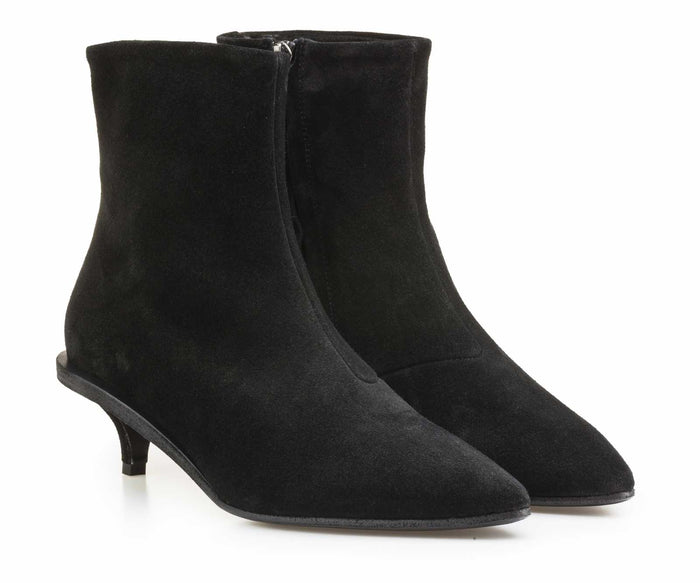 Del Carlo DOT 10810 - Black Suede Ankle Boots - Del Carlo