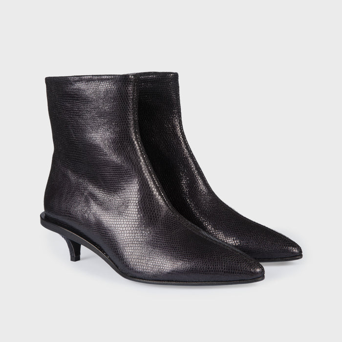 Del Carlo DOT 11018 - Black Leather Ankle Boots - Del Carlo