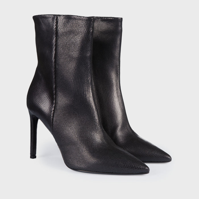Del Carlo FARA 11048 - Lamineted Leather Stiletto Ankle Boots - Del Carlo