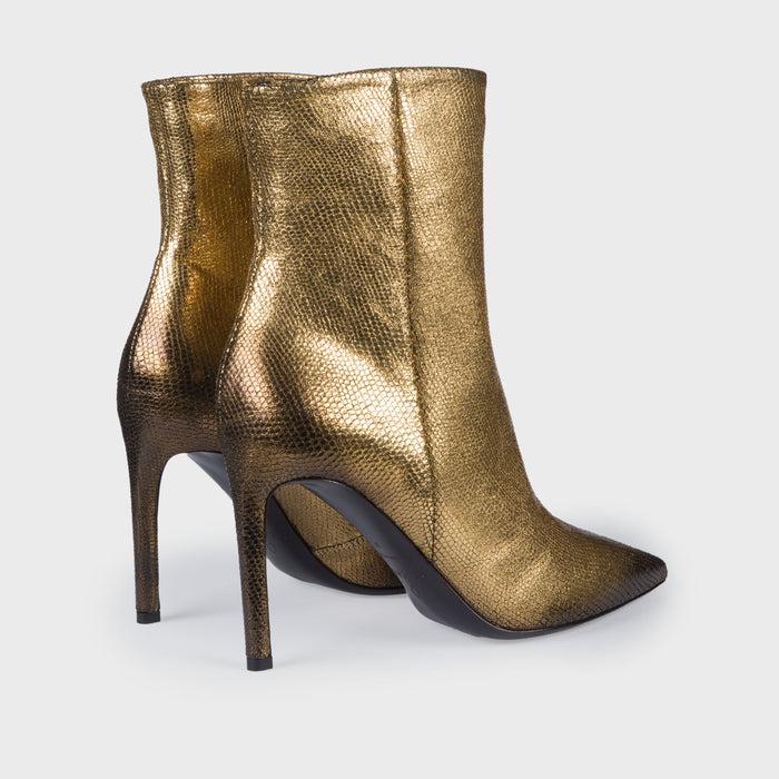 Del Carlo FARA 11048 - Lamineted Leather Stiletto Ankle Boots - Del Carlo