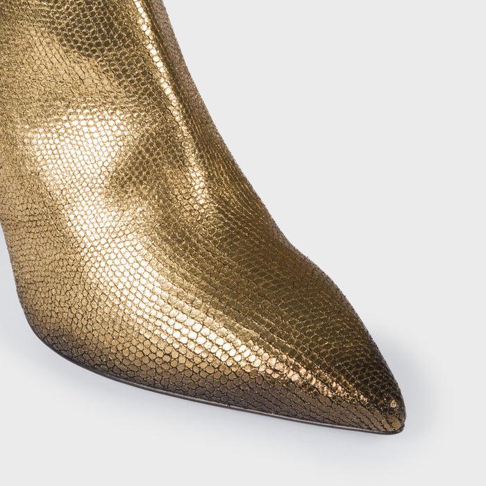 Del Carlo FARA 11048 - Lamineted Leather Stiletto Ankle Boots - Del Carlo