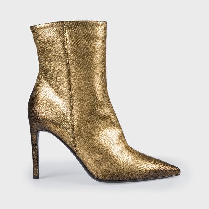 del carlo FARA 11048 - Lamineted leather stiletto ankle boots - Del Carlo