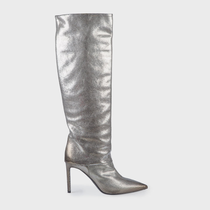 del carlo FARA 11049 - Knee-high laminated leather boots - Del Carlo