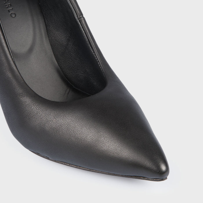 Del Carlo FARA 11062 - Black Leather Stiletto Pumps - Del Carlo