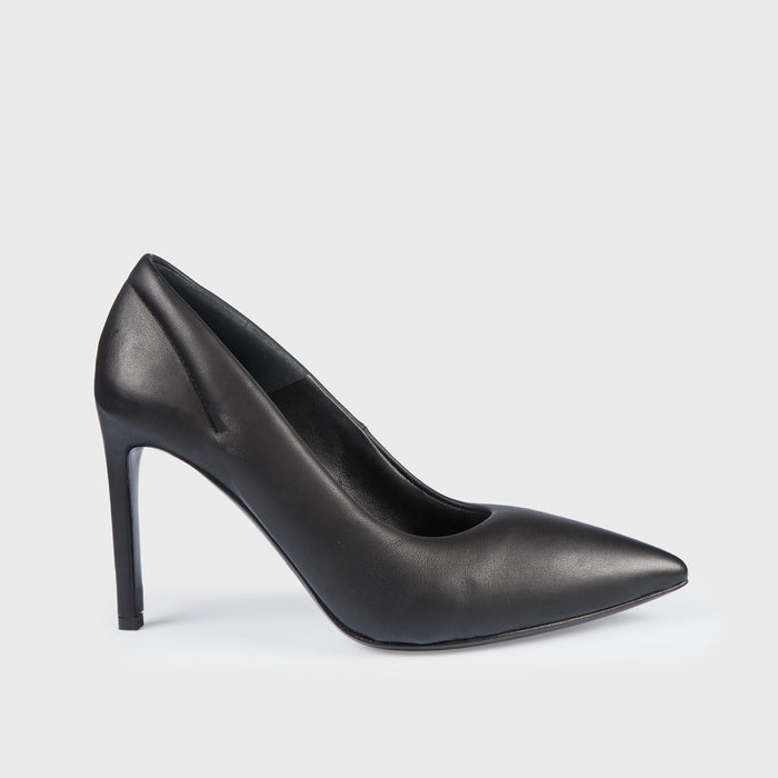 del carlo FARA 11062 - Black leather stiletto pumps - Del Carlo