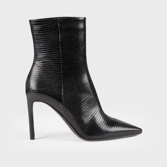 del carlo FARA 11230 - Black leather stiletto ankle boots - Del Carlo