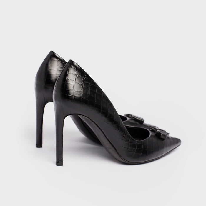 Del Carlo FARA 11430 - Crocodile-effect Printed Leather Pumps - Del Carlo