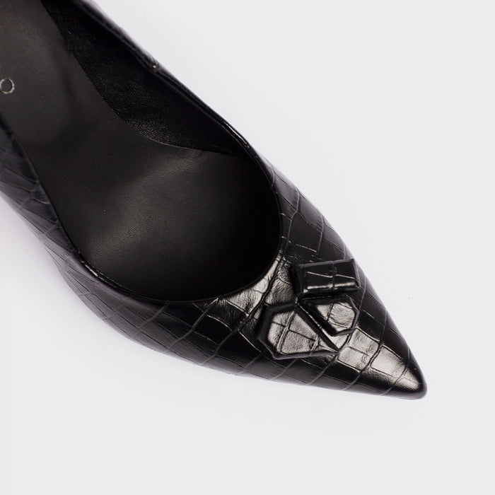 Del Carlo FARA 11430 - Crocodile-effect Printed Leather Pumps - Del Carlo