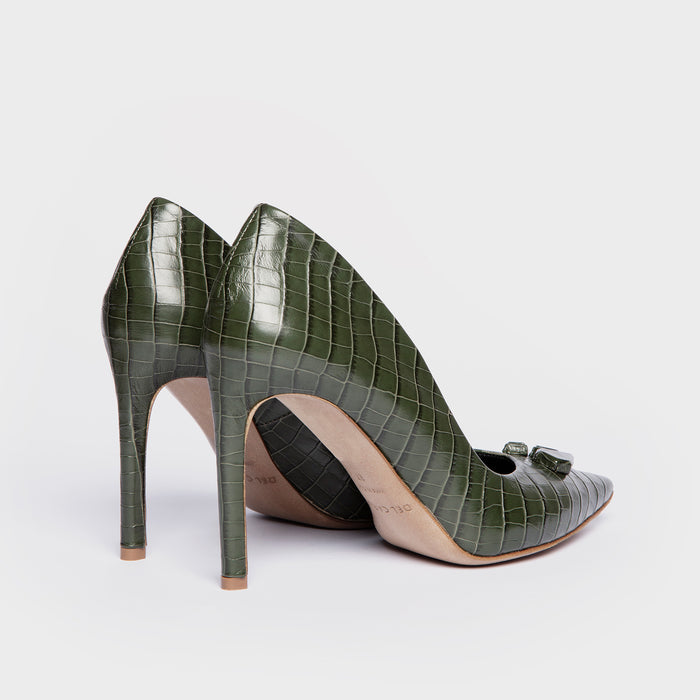 Del Carlo FARA 11430 - Crocodile-effect Printed Leather Pumps - Del Carlo