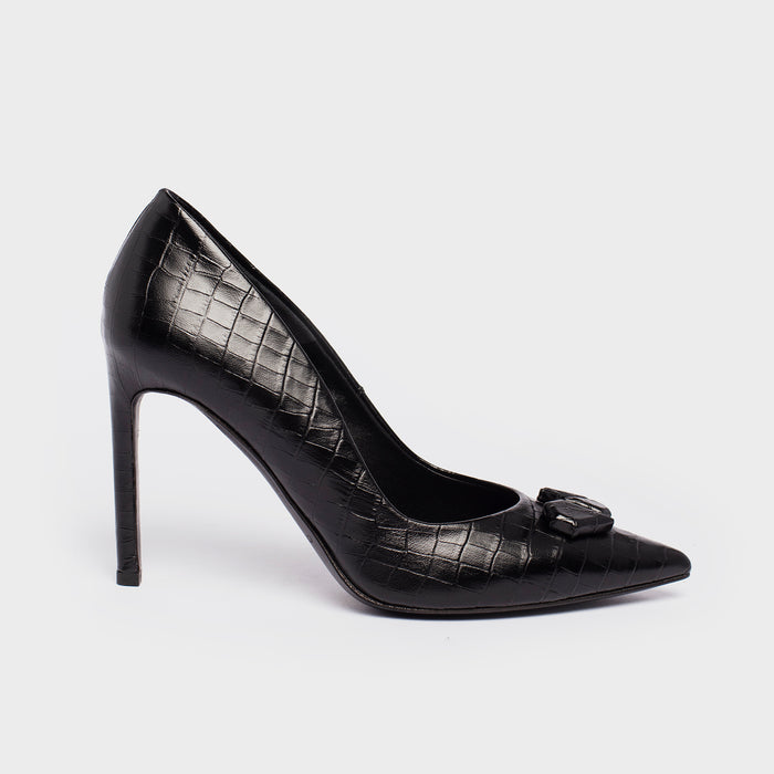 del carlo FARA 11430 - Crocodile-effect printed leather pumps - Del Carlo