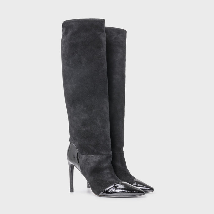 Del Carlo FARA 11433 - Suede And Shiny Leather Boots - Del Carlo