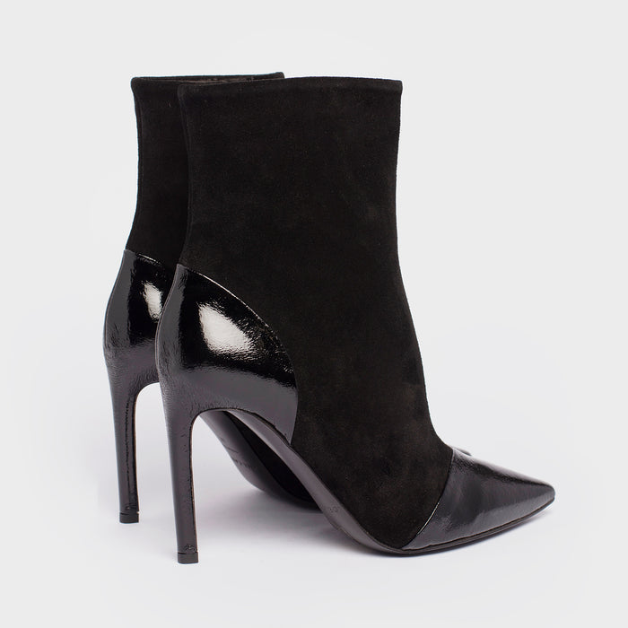 Del Carlo FARA 11444 - Suede And Shiny Leather Ankle Boots - Del Carlo