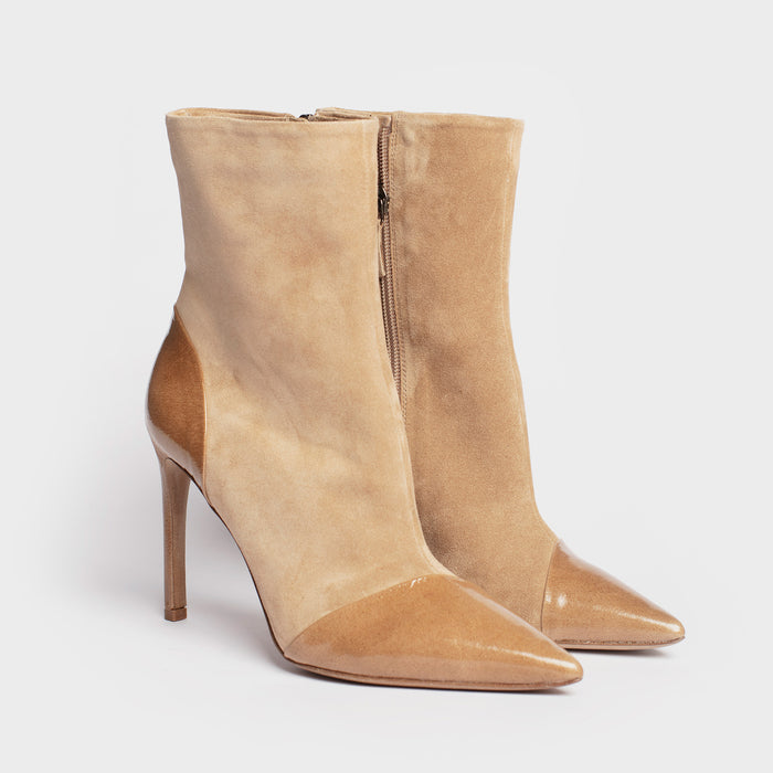 Del Carlo FARA 11444 - Suede And Shiny Leather Ankle Boots - Del Carlo