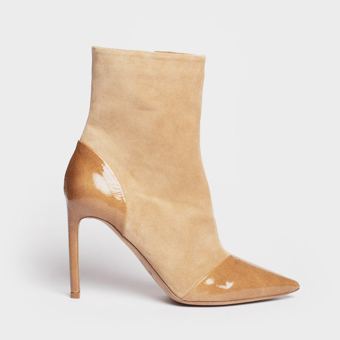 del carlo FARA 11444 - Suede and shiny leather ankle boots - Del Carlo