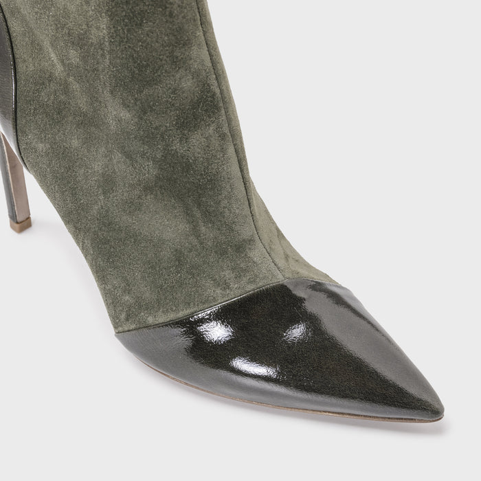 Del Carlo FARA 11444 - Suede And Shiny Leather Ankle Boots - Del Carlo
