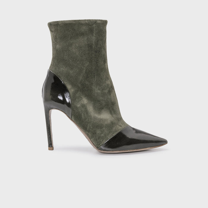 del carlo FARA 11444 - Suede and shiny leather ankle boots - Del Carlo