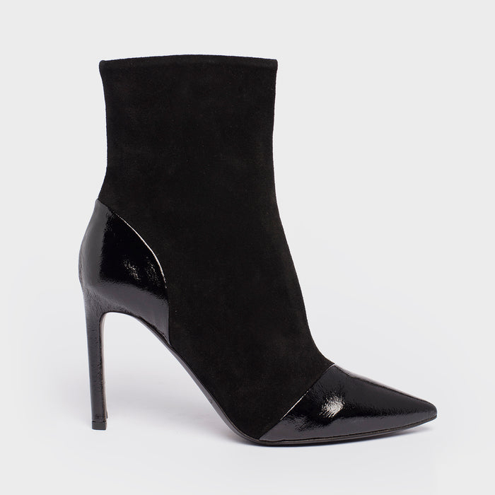 del carlo FARA 11444 - Suede and shiny leather ankle boots - Del Carlo