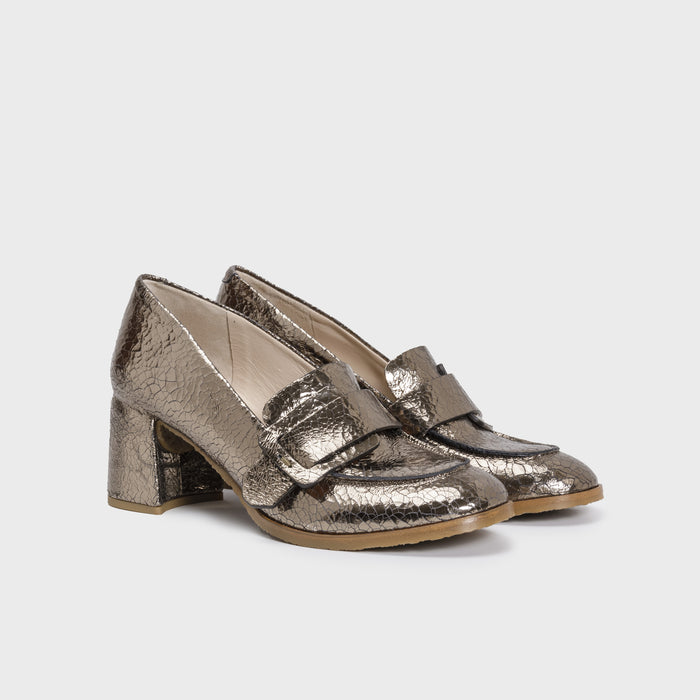 Del Carlo HOLLY 11615 - Heeled Loafers With Buckle In Leather - DEL CARLO
