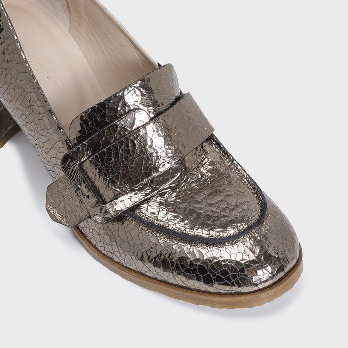 Del Carlo HOLLY 11615 - Heeled Loafers With Buckle In Leather - DEL CARLO