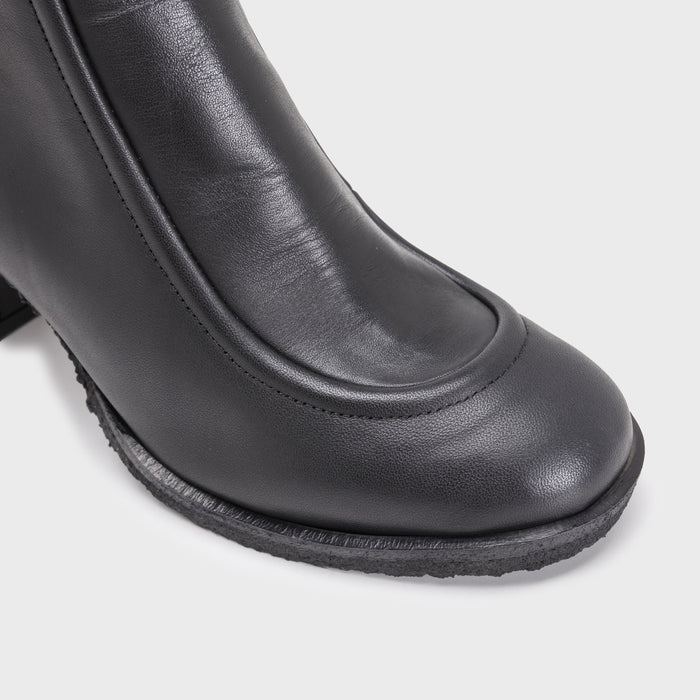 Del Carlo INYO 11415-High Block Heels Ankle Boots In Black Leather