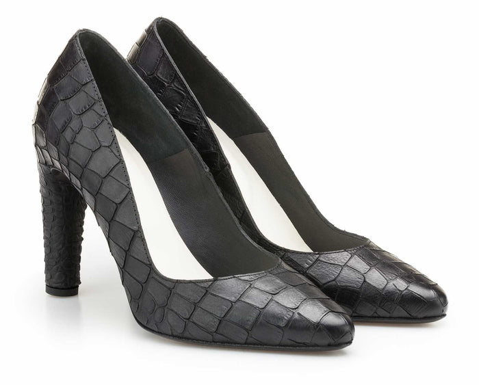 Del Carlo IOKE 10839 - Printed Black Leather Pumps - Del Carlo