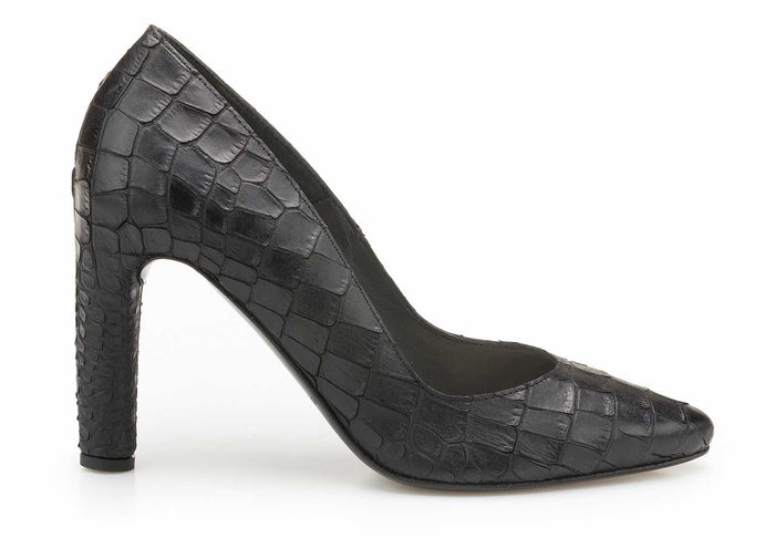 del carlo IOKE 10839 - Printed black leather pumps - Del Carlo