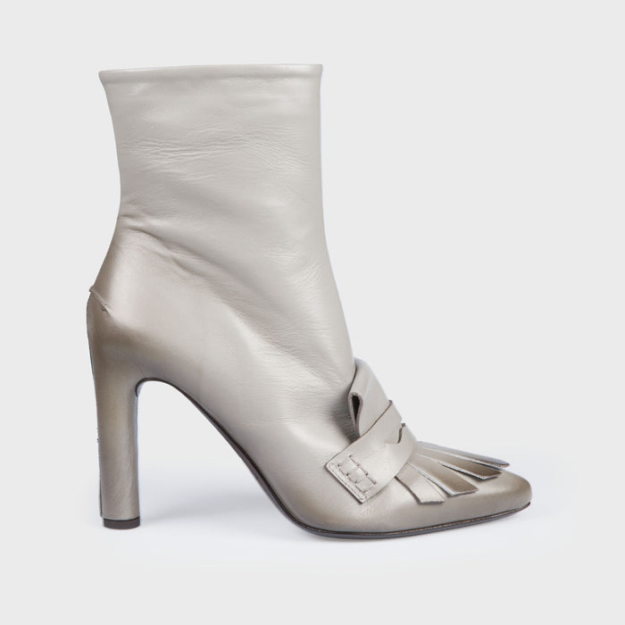 del carlo IOKE 11044 - Grey leather ankle boots - Del Carlo