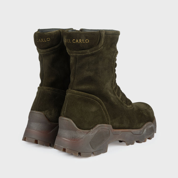 Del Carlo KIMB 11050 - Dark Green Suede Ankle Boots - Del Carlo