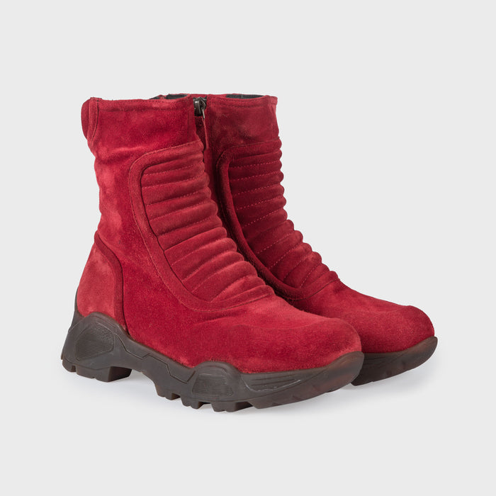 Del Carlo KIMB 11050 - Red Suede Ankle Boots - Del Carlo