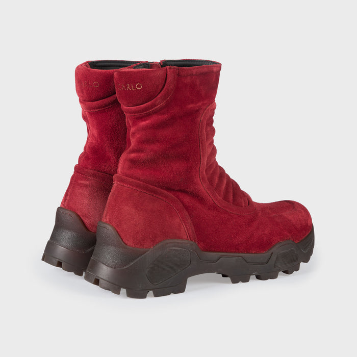 Del Carlo KIMB 11050 - Red Suede Ankle Boots - Del Carlo