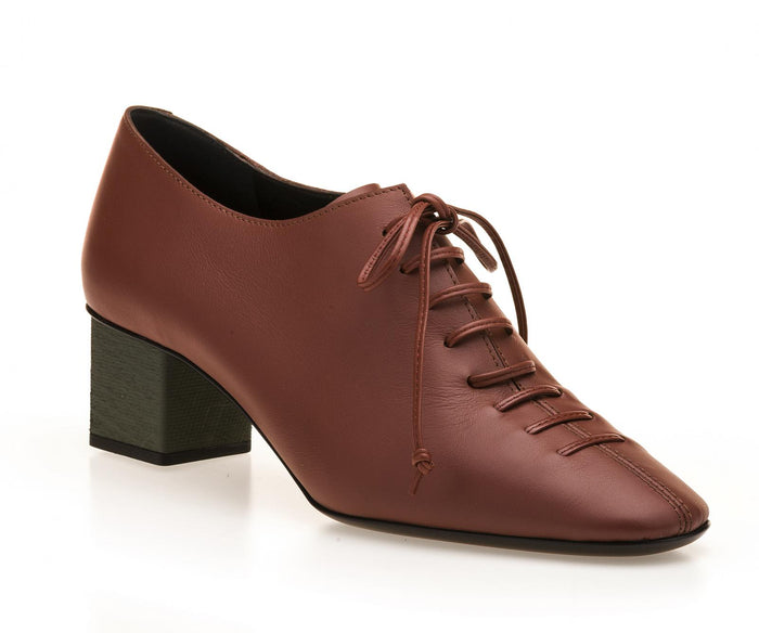 Del Carlo KLEE 11024 - Brown Leather Lace-up Pumps - Del Carlo