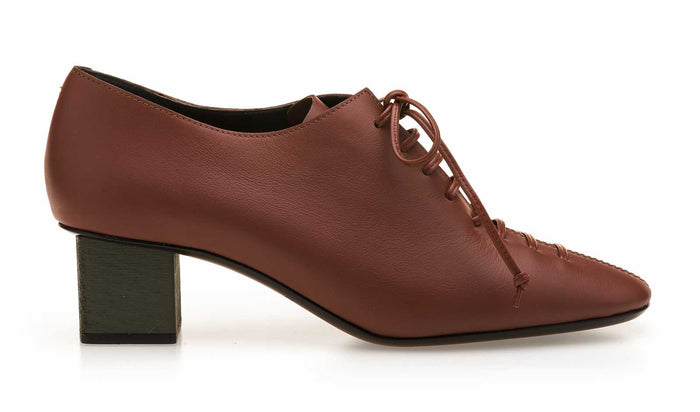 del carlo KLEE 11024 - Brown leather lace-up pumps - Del Carlo