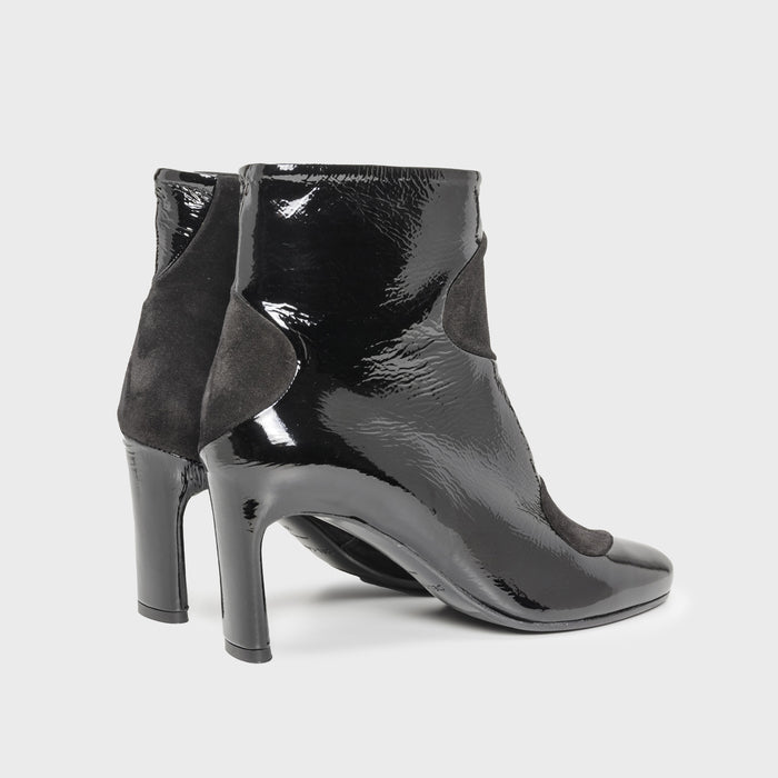 Del Carlo LIONE 11829 - Ankle Boots In Patent Leather With Geometric Details - DEL CARLO