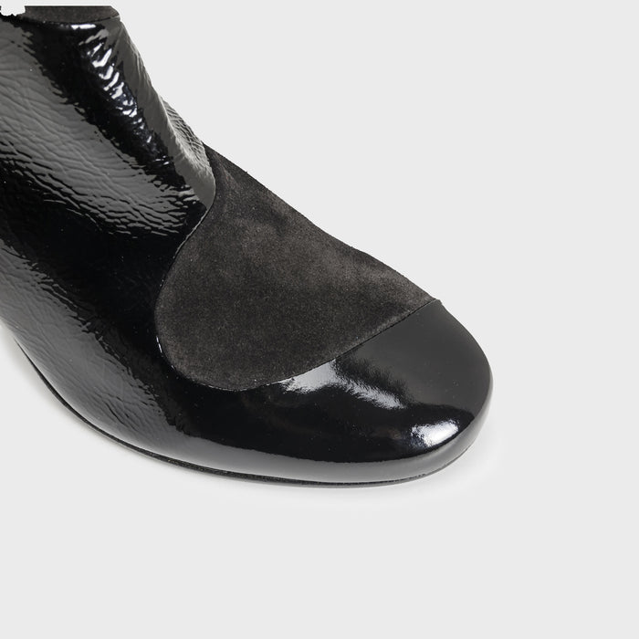 Del Carlo LIONE 11829 - Ankle Boots In Patent Leather With Geometric Details - DEL CARLO