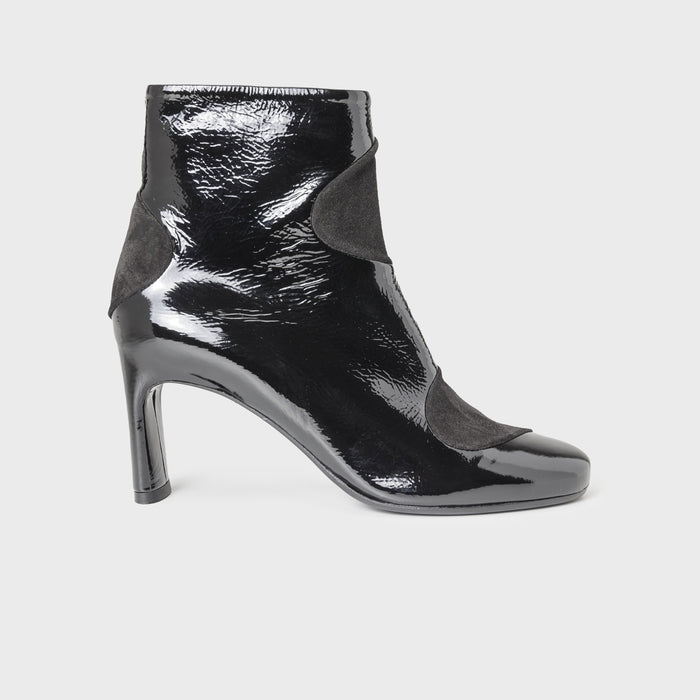 del carlo LIONE 11829 - Ankle boots in patent leather with geometric details - DEL CARLO