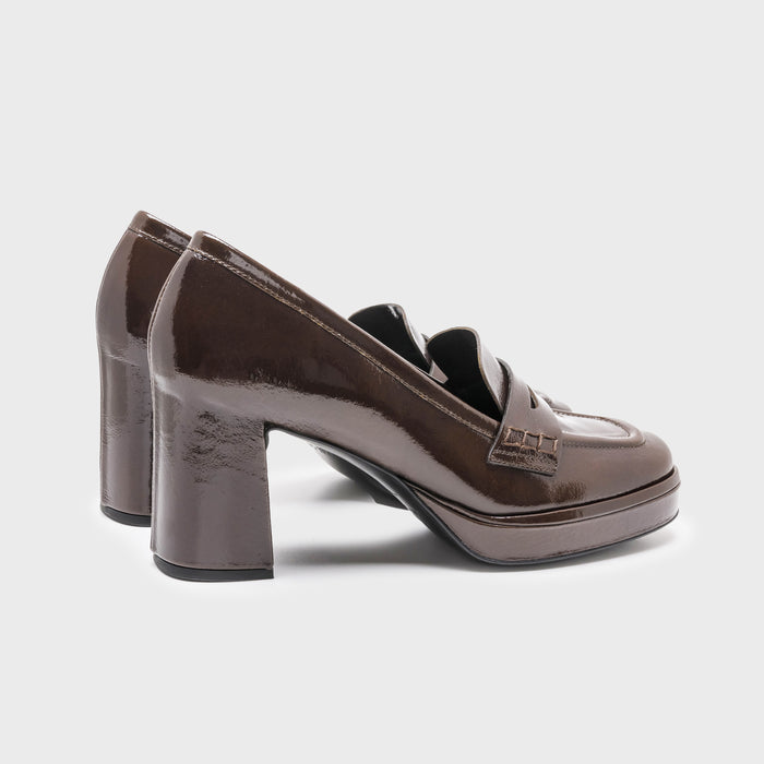 Del Carlo LISBONA 11621-Glossy Brown Leather Loafers