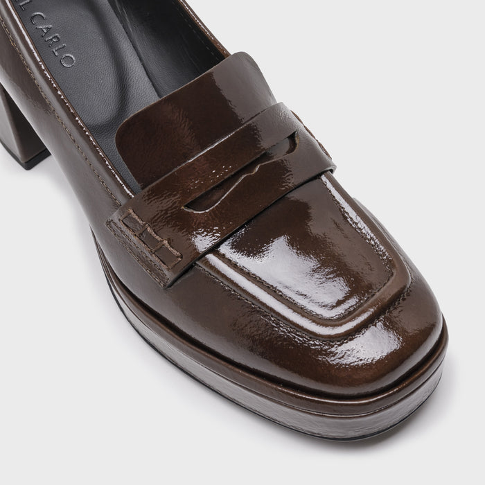 Del Carlo LISBONA 11621-Glossy Brown Leather Loafers