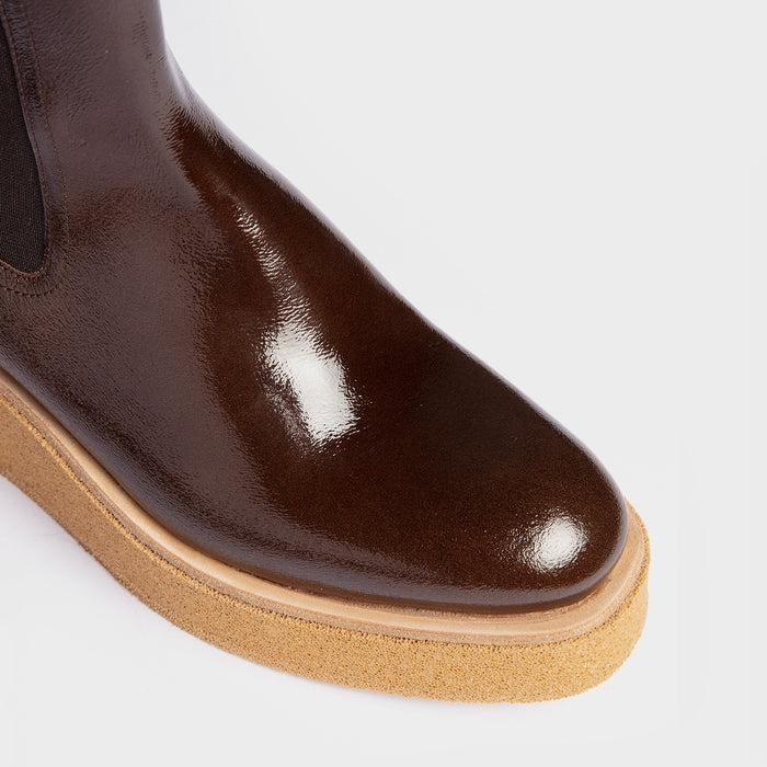 Del Carlo MANILA 11405 - Ankle Boots In Shiny Brown Leather - Del Carlo