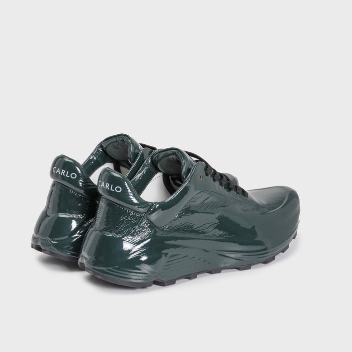 Del Carlo MATRIX 11231 - Sneakers In Green Patent Leather With Fussbett - DEL CARLO
