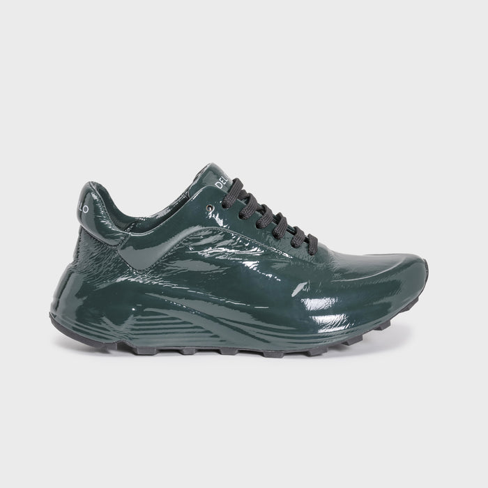 del carlo MATRIX 11231 - Sneakers in green patent leather with fussbett - DEL CARLO