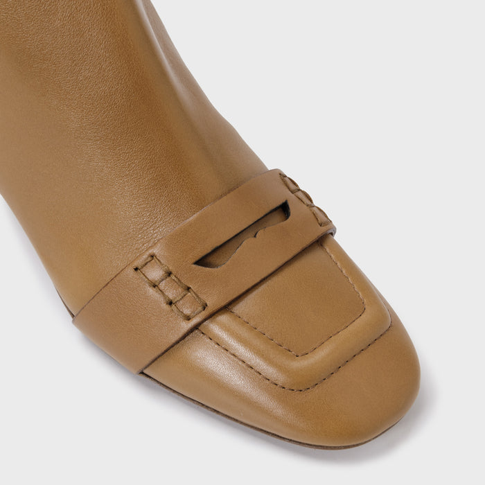 Del Carlo MIRO 11407 - Brown Leather Mid Heel Ankle Boots - Del Carlo