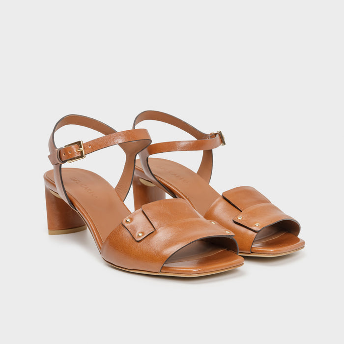 Del Carlo MOOR 11914 - Mid-heeled Sandals With Metallic Details - Del Carlo